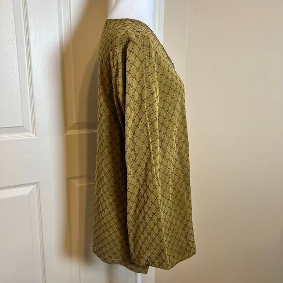 David Dart Vintage Tencel Blend Dragonfly Button Shirt Green Tunic Nature Medium - Picture 4 of 9